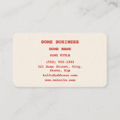 Carte De Visite Chili Capsaicin Formule chimique moléculaire (Dos)