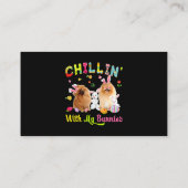 Carte De Visite Chillin avec mes lapins mignons lapin Chiens Pomér (Dos)