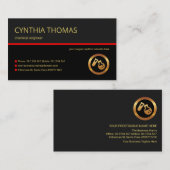 Carte De Visite Chimie chimiste de la ligne rouge en couches grise (Devant / Derrière)