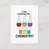 Carte De Visite Chimie Drôle Je cherche la chimie (Devant)