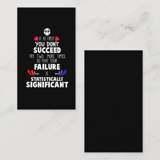 Carte De Visite Chimie Science Nerd Échec et succès (Devant / Derrière)