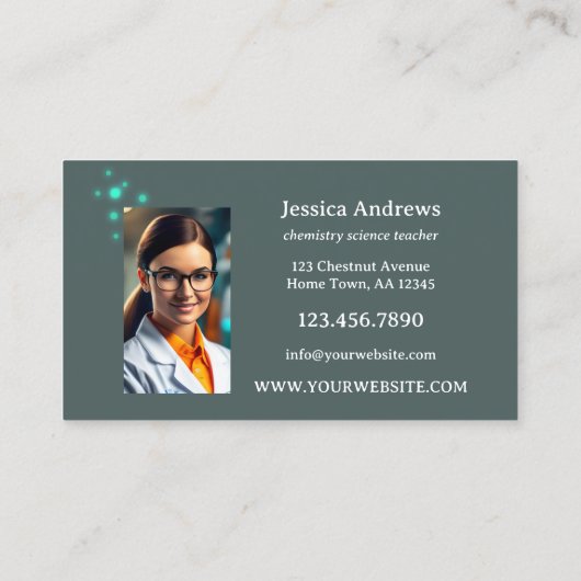 Carte De Visite Chimie Sciences Professeur Tutor (Dos)