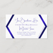 Carte De Visite Chimmer blanc géométrique moderne avec Monogramme (Dos)