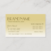 Carte De Visite Chimmer doré luxueux en soie avec lettres miroir (Dos)