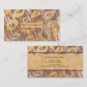 Carte De Visite Chimmer Empreinte de léopard de couleur beige (Devant / Derrière)