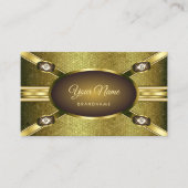 Carte De Visite Chimmer Or de luxe avec Rhinestones Faux Lumineuse (Devant)