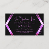 Carte De Visite Chimmer rouge rose géométrique noir avec Monogramm (Dos)