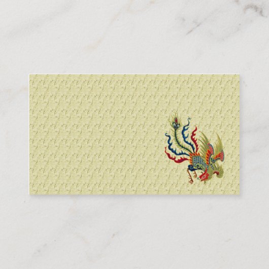 Carte de visite chinois de design d'art coq (Dos)