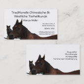 Carte De Visite Chinois traditionnel et guérison animale (Devant / Derrière)