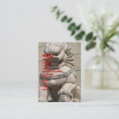 Carte De Visite Chinoise Gardienne Lion Foo 石 chien 獅 (Debout devant)