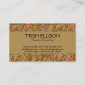 Carte De Visite Chintz Fleur Classique Joli Design Floral Doux (Dos)