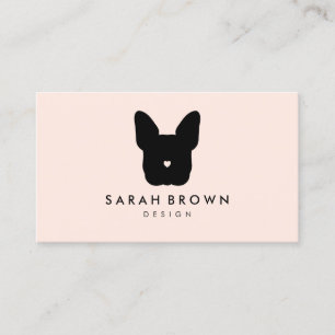 Carte De Visite chiot Bouledogue Français frenchies rose blush