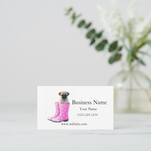 Carte De Visite Chiot Carlin (Debout devant)