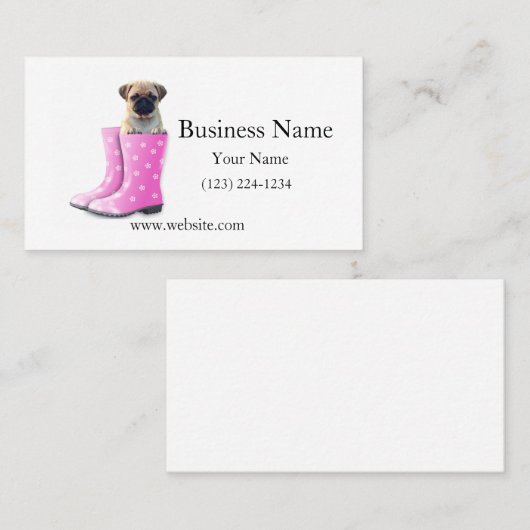 Carte De Visite Chiot Carlin (Devant / Derrière)