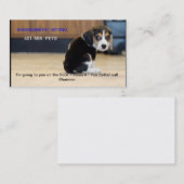 Carte De Visite chiot de beagle, je vais faire pipi sur le (Devant / Derrière)
