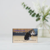 Carte De Visite chiot de beagle, je vais faire pipi sur le (Debout devant)