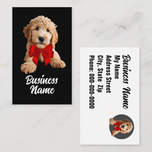 Carte De Visite Chiot de Doodle Doré (Devant / Derrière)