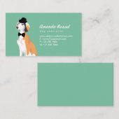 Carte De Visite Chiot de Saluki de hippie dans le casquette et la (Devant / Derrière)