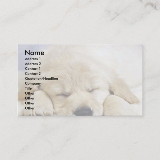 Carte De Visite Chiot endormi (Devant)