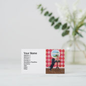 Carte De Visite Chiot noir de laboratoire avec des petits gâteaux (Debout devant)