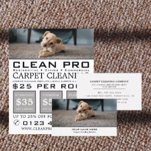 Carte De Visite Chiot sur tapis, Nettoyeurs de tapis, Service de n