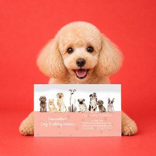 Carte De Visite Chiots à l'aquarelle aux pattes mignonnes