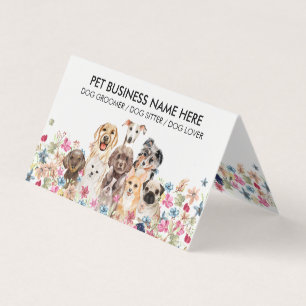 Carte De Visite Chiots de chien floral
