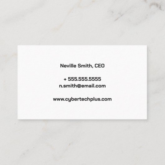 Carte De Visite Chip et circuits informatiques écologiques (Dos)