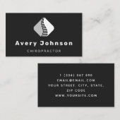 Carte De Visite Chiropracteur chiropratique noir blanc et gris (Devant / Derrière)