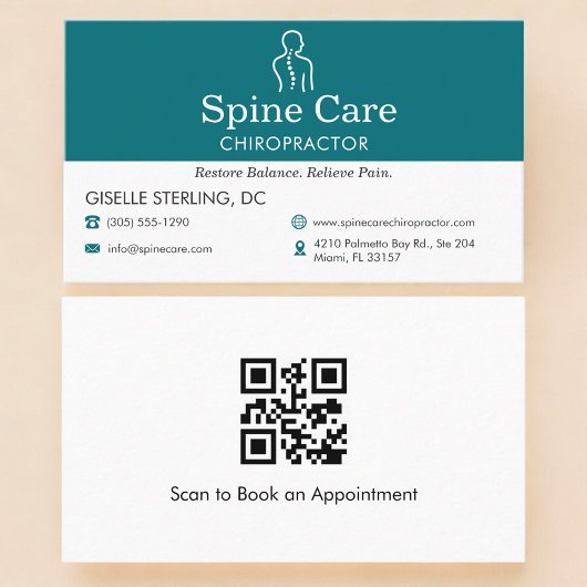 Carte de visite chiropracteur Code QR