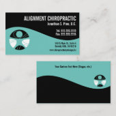 Carte De Visite Chiropracteur de logopratique Turquoise et noir de (Devant / Derrière)