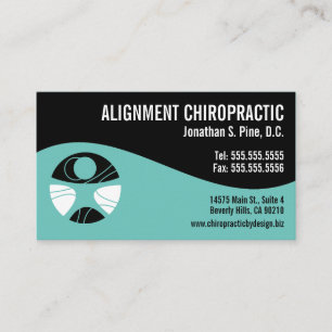Carte De Visite Chiropracteur de logopratique Turquoise et noir de