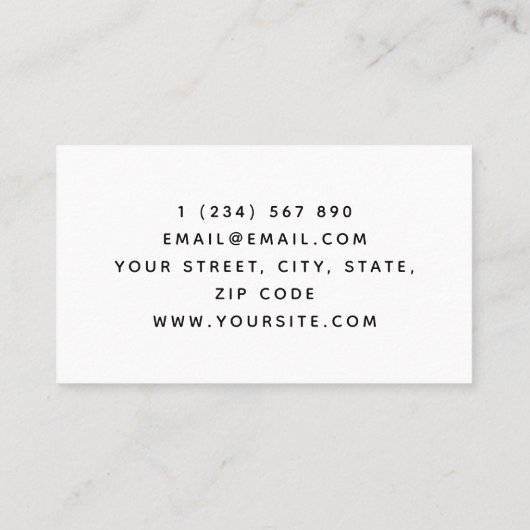 Carte De Visite Chiropracteur Élégant Minimal Classic Blanc épine (Dos)