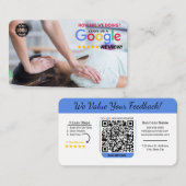Carte De Visite Chiropracteur Google Modèle d'examen avec QR - (Devant / Derrière)