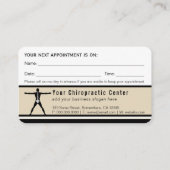 Carte De Visite Chiropracteur vitruvien noir et beige personnalisé (Dos)
