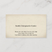 Carte De Visite Chiropractic Chiropractor Clinic Business Card (Dos)