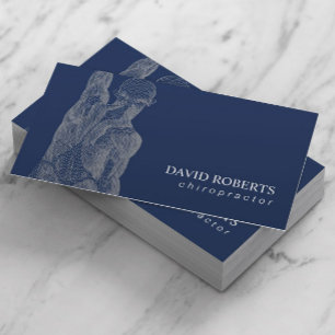 Carte De Visite Chiropractic Chiropractor Massage Therapy Navy
