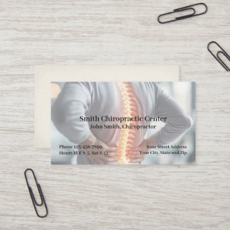 Carte De Visite Chiropractic Pain Management Clinic Business Card