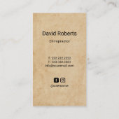 Carte De Visite Chiropractic vintage Anatomy Chiropractor (Dos)