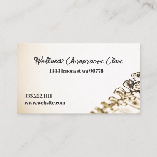 Carte De Visite Chiropractor  (Dos)