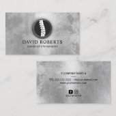 Carte De Visite Chiropractor Chiropractor Silver tendance (Devant / Derrière)