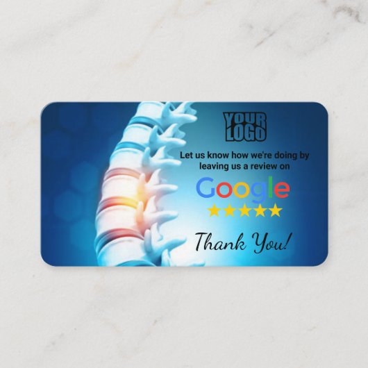 Carte De Visite Chiropractor Google Review Modèle Card Avec QR - (Devant)