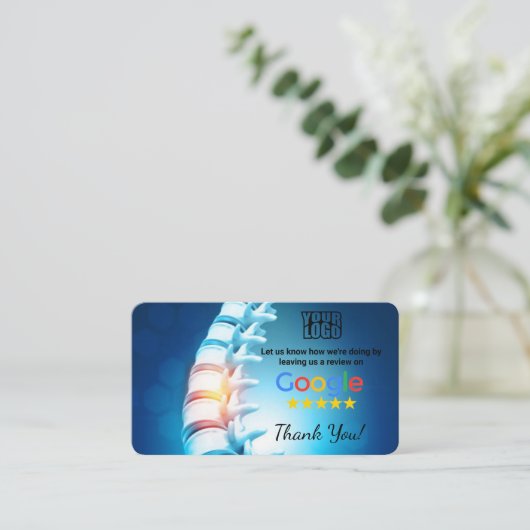 Carte De Visite Chiropractor Google Review Modèle Card Avec QR - (Debout devant)