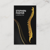 Carte De Visite Chiropractor Massage Thérapie Docteur Gold Spine (Devant)