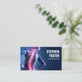 Carte De Visite Chiropractor Massage Thérapie Spine Ajuster Bleu (Debout devant)