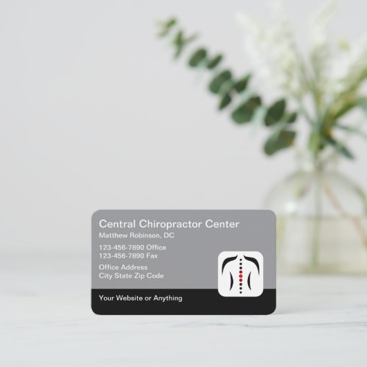 Carte De Visite Chiropractor Medical Business Cards Spine Theme (Debout devant)