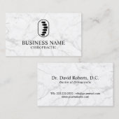 Carte De Visite Chiropractor Spine Logo Chiropractor Marbre (Devant / Derrière)