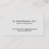 Carte De Visite Chiropractor Spine Logo Chiropratique Noir moderne (Dos)