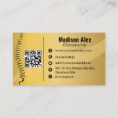 Carte De Visite Chiropractor Spine Therapist Logo personnalisé Cod (Dos)
