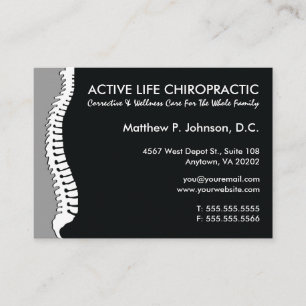Carte De Visite Chiroprakteur surdimensionné (gris) latéral